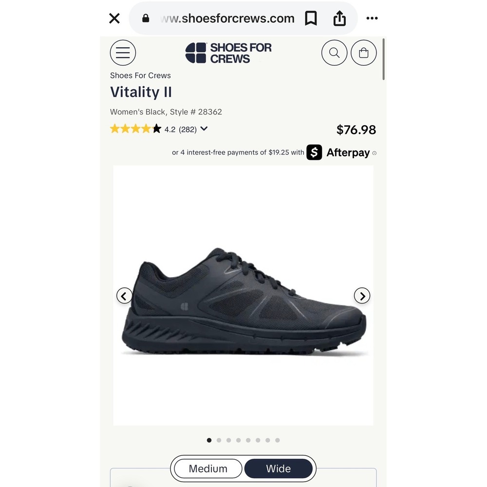 Shoes For Crews Vitality II Womens Black Wide Slip Resistant Work Shoes 11 NEW - Picture 2 of 12